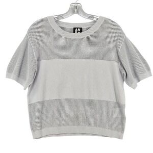 Alp N Rock ANR+ Women's Large Mesh Knit Short Sleeve Top Organic Cotton Gray